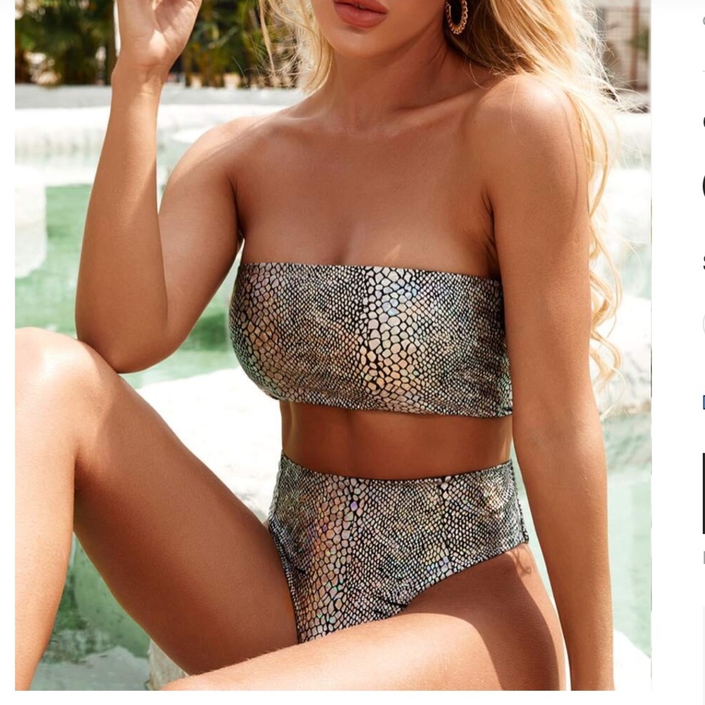 🌟🌟SOLD🌟🌟Shein croc metallic bandeau bikini
